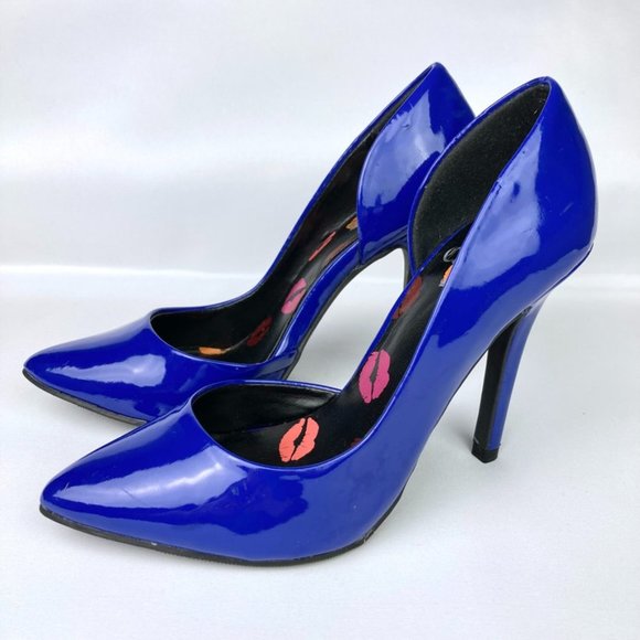 JUICY COUTURE Royal Blue Pointy High Heels - Picture 1 of 6